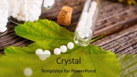  Presentation with homeopathic - Presentation theme with plant diseases cure - homeopathic lactose sugar globules background and a gold colored foreground