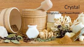  Presentation with flavor - Cool new slides with plant extracts - flavor spices background close up backdrop and a  colored foreground