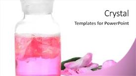  Presentation with white rose - Beautiful presentation design featuring plant extracts - rose oil in bottle isolated backdrop and a white colored foreground