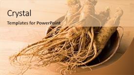  Presentation with ginseng - PPT layouts having plant food supplements - korean ginseng background and a lemonade colored foreground