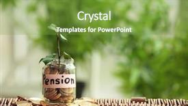  Presentation with growing - Theme enhanced with plant growing from glass jar background and a tawny brown colored foreground