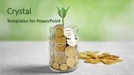  Presentation with growing - Slides with plant growing in glass jar background and a mint green colored foreground