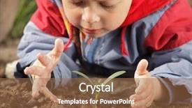  Presentation with art thearpy children - Cool new slides with plant growth - sprout in children hand backdrop and a coral colored foreground