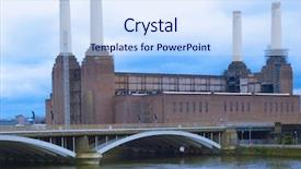  Presentation with thermal power station boiler - Presentation theme featuring plant kingdom - battersea power station in london background and a  colored foreground