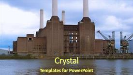  Presentation with thermal power station boiler - Theme having plant kingdom - battersea power station in london background and a  colored foreground