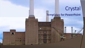  Presentation with station - Slide deck featuring plant kingdom - battersea power station in london background and a  colored foreground