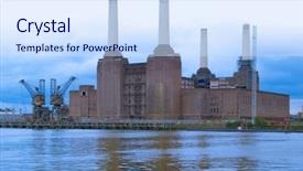  Presentation with solar battery power - Cool new presentation theme with plant kingdom - battersea power station in london backdrop and a sky blue colored foreground
