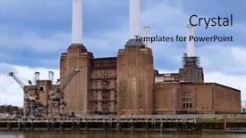 Presentation with solar battery power - Presentation theme with plant kingdom - battersea power station in london background and a  colored foreground