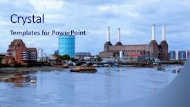  Presentation with power plant - Presentation theme featuring plant kingdom - battersea power station in london background and a  colored foreground