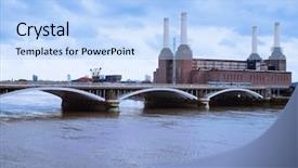  Presentation with thermal power station boiler - Slide deck consisting of plant kingdom - battersea power station in london background and a  colored foreground