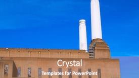  Presentation with power plant - Presentation theme having plant kingdom - battersea power station in london background and a  colored foreground