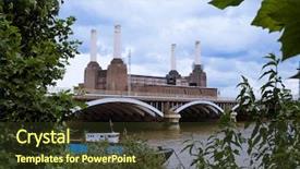  Presentation with thermal power station boiler - Presentation theme enhanced with plant kingdom - battersea power station in london background and a  colored foreground