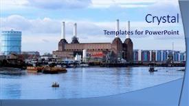  Presentation with solar battery power - Theme having plant kingdom - battersea power station in london background and a  colored foreground