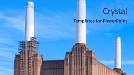  Presentation with power plant - Presentation theme having plant kingdom - battersea power station in london background and a cyan colored foreground
