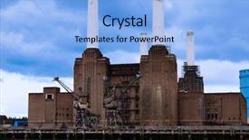  Presentation with power plant - Beautiful theme featuring plant kingdom - battersea power station in london backdrop and a light blue colored foreground