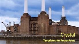  Presentation with solar battery power - PPT layouts with plant kingdom - battersea power station in london background and a tawny brown colored foreground