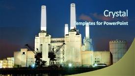  Presentation with thermal power station boiler - Slide deck enhanced with plant kingdom - battersea power station over thames background and a ocean colored foreground