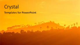  Presentation with nature sun trees - Slide deck having plant kingdom - mountains and trees silhouettes background and a light gray colored foreground