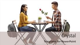  Presentation with red and white rose petals - Audience pleasing slide set consisting of plant meeting - full length profile shot backdrop and a light gray colored foreground