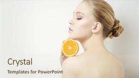  Presentation with cosmetics natural - Cool new PPT layouts with plant model - beauty natural cosmetics concept beautiful backdrop and a sky blue colored foreground