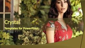  Presentation with can i design a garden - Theme enhanced with plant model - stylish young brunette posing background and a tawny brown colored foreground