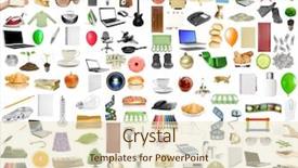  Presentation with plant - Presentation theme consisting of plant music - collection objects on the white background and a lemonade colored foreground