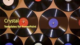  Presentation with yellow music - Audience pleasing slide set consisting of plant music - old dusty damaged vinyl disks backdrop and a tawny brown colored foreground