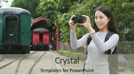  Presentation with train - Cool new theme with plant music - woman taking photo with camera backdrop and a light gray colored foreground