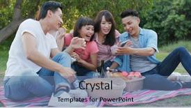  Presentation with picnic - Cool new slides with plant music - youngster friends go picnic together backdrop and a ocean colored foreground