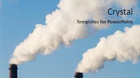  Presentation with pipe - Cool new presentation with environmental pollution - plant pipe with smoke backdrop and a light blue colored foreground