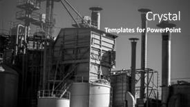  Presentation with heavy industry - Theme having plant pipelines and towers heavy industry overview background and a gray colored foreground