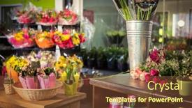  Presentation with flower pots - Beautiful PPT theme featuring plant-pots-and-bouquet backdrop and a tawny brown colored foreground