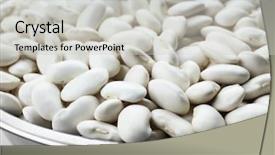  Presentation with cacao fruit raw cacao beans - Colorful slide deck enhanced with plant pulse - bowl with butter beans closeup backdrop and a  colored foreground