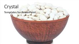  Presentation with coffee beans on a white - Theme with plant pulse - bowl with butter beans background and a  colored foreground