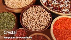  Presentation with beans - Beautiful PPT theme featuring plant pulse - different kinds of beans backdrop and a tawny brown colored foreground