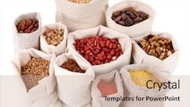  Presentation with beans - Audience pleasing presentation design consisting of clear water in le bombarde beach under a shining sun backdrop and a coral colored foreground