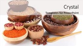  Presentation with pulse - Presentation design enhanced with plant pulse - different kinds of beans background and a light gray colored foreground