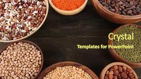  Presentation with pulse - Presentation theme consisting of plant pulse - different kinds of beans background and a wine colored foreground