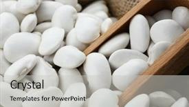  Presentation with pulse - Audience pleasing slides consisting of plant pulse - wooden scoop with butter beans backdrop and a  colored foreground