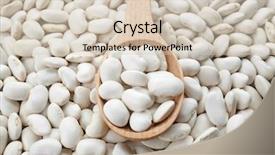  Presentation with butter - PPT layouts enhanced with plant pulse - wooden spoon with butter beans background and a soft green colored foreground