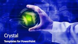  Presentation with science plant - Audience pleasing theme consisting of plant research - close up image of human backdrop and a royal blue colored foreground