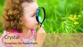  Presentation with young plant - Amazing slide deck having plant research - young girl is looking backdrop and a coral colored foreground