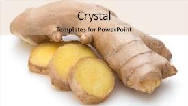  Presentation with root plant - Slide set having plant roots - fresh ginger root or rhizome background and a lemonade colored foreground