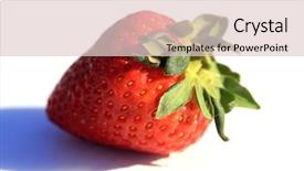  Presentation with vine - Colorful theme enhanced with plant roots - strawberry isolated on white big backdrop and a lemonade colored foreground