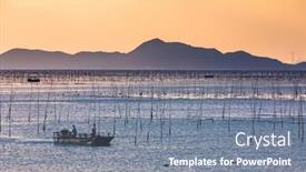  Presentation with seaweed - Cool new PPT layouts with plant-seaweed-at-coastline backdrop and a gray colored foreground