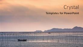  Presentation with seaweed - Beautiful slides featuring plant-seaweed-at-coastline backdrop and a coral colored foreground