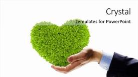  Presentation with human heart - Slide set with plant shaped like heart background and a white colored foreground