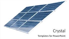  Presentation with solar power plant - Cool new presentation theme with plant using renewable solar energy backdrop and a white colored foreground