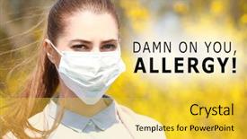  Presentation with pollen - Colorful slide set enhanced with plant virus - pollen allergy young woman backdrop and a yellow colored foreground