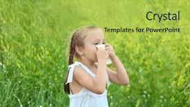  Presentation with allergy - Audience pleasing theme consisting of allergy little girl with tissue backdrop and a yellow colored foreground